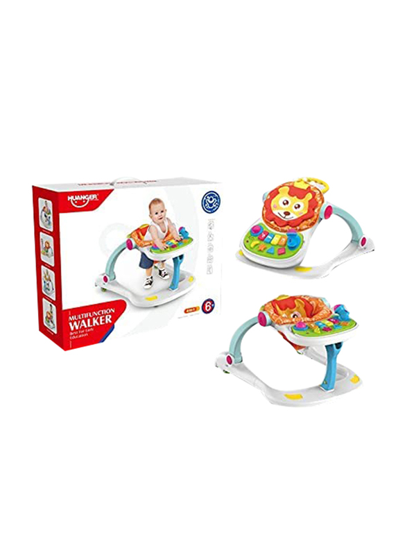 Toy Land 4 in 1 Multifunction Lion Entertainer Baby Push Walker, 0-3 Months, Multicolour