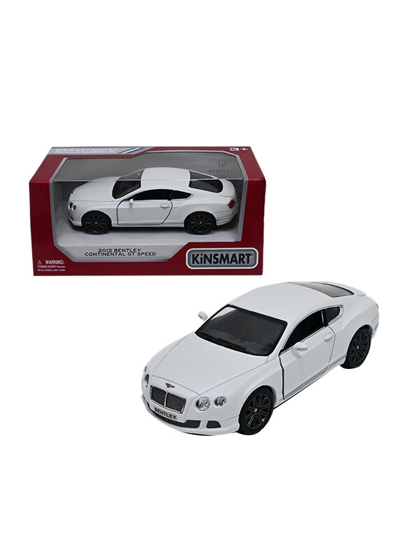 

Kinsmart 2012 Bentley Continental GT Speed Car Die Cast, Ages 3+, White