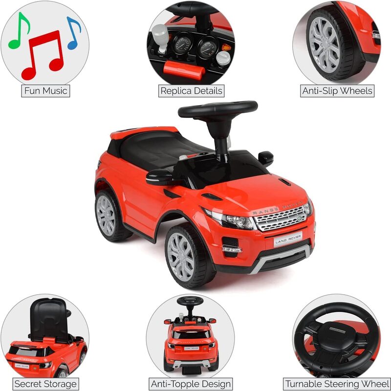 Toy Land Kids Licensed Foot to Floor Range Rover Ride On, Red