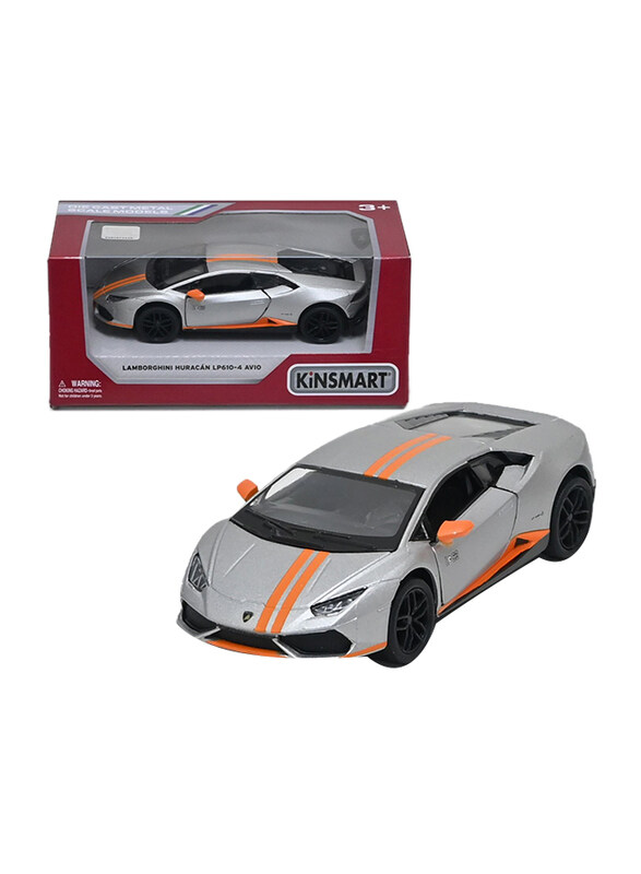 

Kinsmart Lamborghini Huracan Super sport Car Die Cast Vehicle, Ages 3+, Silver