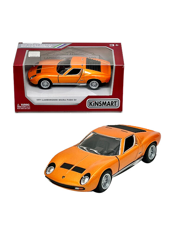 

Kinsmart 1971 Lamborghini Miura P400 SV Die Cast Vehicle, Ages 3+, Orange