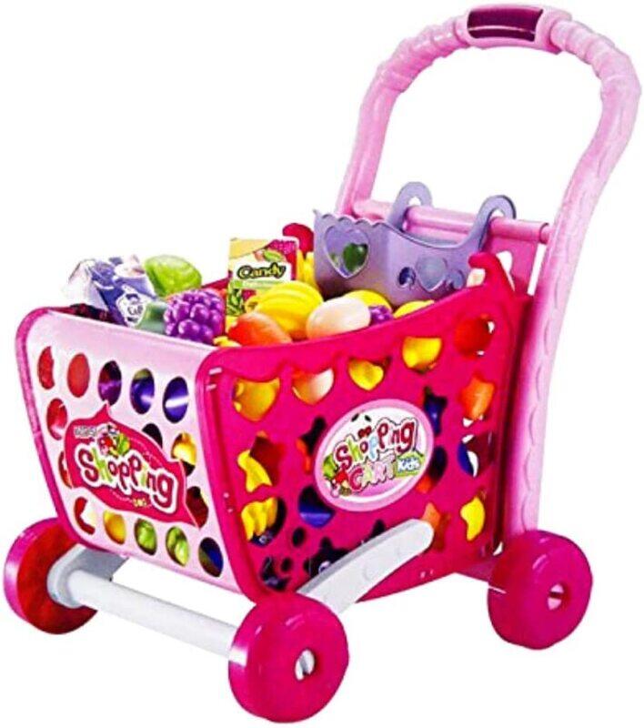 

Toy Land 3-in-1 Kids Shopping Trolley Role Play Toy with Music and Light, Ages 3+, Pink