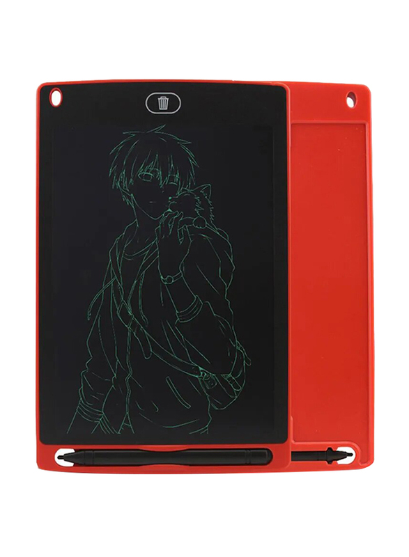 8.5-Inch Portable LCD Writing Tablet, Red/Black, Ages 3+