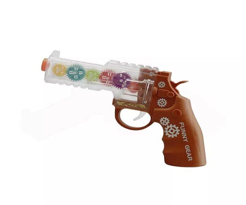 

Toy Land Gear Vibration Gun Electric Toy with Light And Music, Ages 3+, Brown