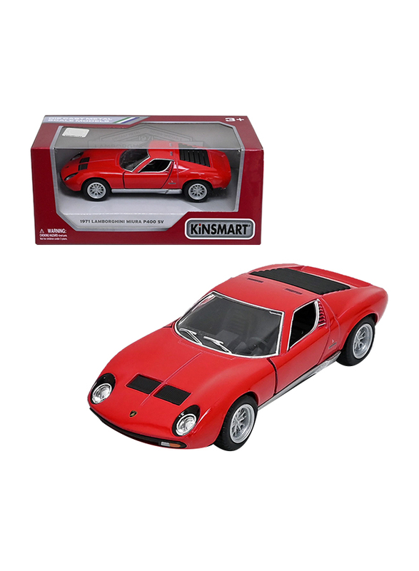 

Kinsmart 1971 Lamborghini Miura P400 SV Die Cast Vehicle, Ages 3+, Red