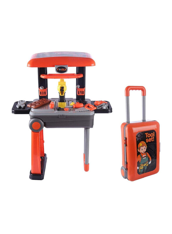 

Generic 2 in 1 Deluxe Tool Pretend Play Luggage Tool Set with Suitcase Trolley, 46 Pieces, Ages 3+, Multicolour