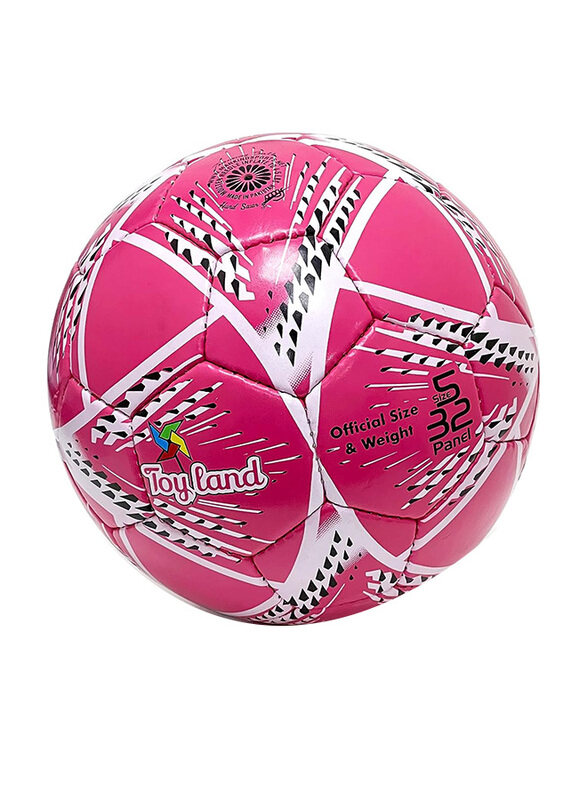 

Toy Land Size-5 Hand Stitched 32 Panel Training & Individual Football Hand Stiched Soccer Ball, Size 5, Pink