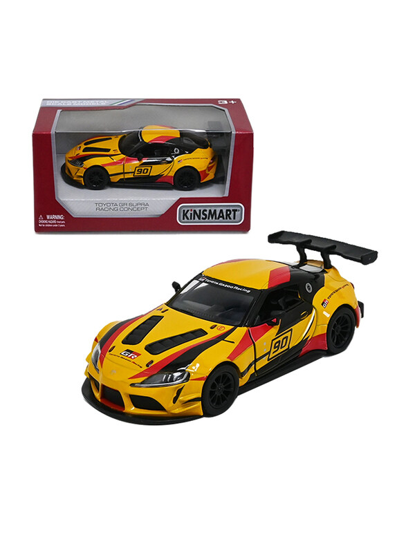 

Kinsmart Toyota GR Supra Racing Concept Car Die Cast Vehicle, Ages 3+, Yellow