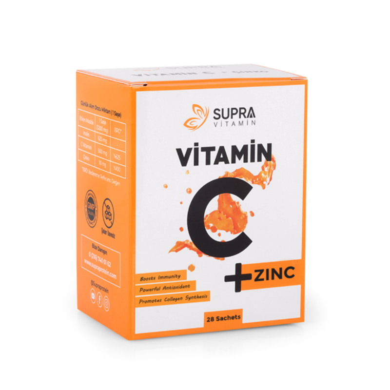 

SUPRA PROTEIN Vitamin Dietary Supplement with Vitamin C and Zinc (Effervescent Powder Orange Flavored)