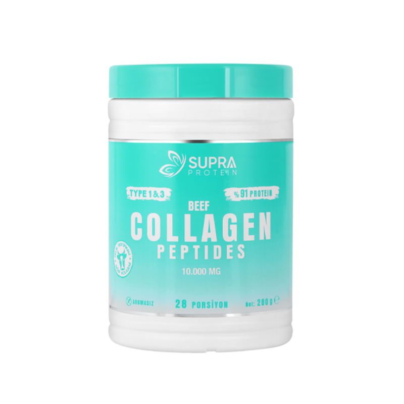 

SUPRA PROTEIN Beef Collagen Peptides - Supports hair, skin, nails & joints - for men & women - Halal Certified. Unflavored Sugar free, Dairy free & G