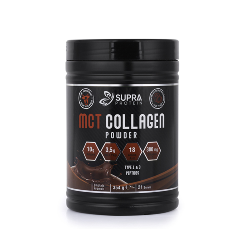 SUPRA PROTEIN MCT Collagen - Supports hair, skin, nails & gut - Supports weight loss, fat burning & quick source of energy - for men & women - Sugar free, Dairy & Gluten free(354g)