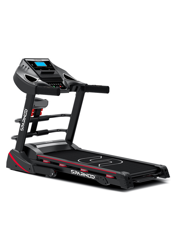 Sparnod Fitness 4 HP Peak Automatic Foldable Motorized Running Indoor Treadmill, STH-3500, Onyx Black