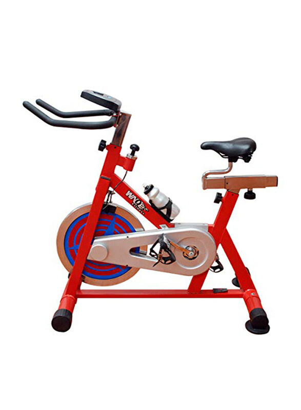 

Sparnod Fitness SSB-21/WNQ-318M1 Spin Bike Exercise Cycle for Home Gym with 21kg Solid Crome Flywheel, Red