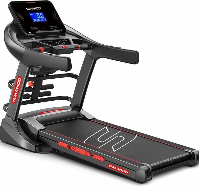 

Sparnod Fitness STH-5720 Treadmill for Home Foldable, 7HP Peak DC Motor, Auto Incline 22% 1-20 km/h Speed, 7" LCD Display, Bluetooth Speaker, Hydrauli