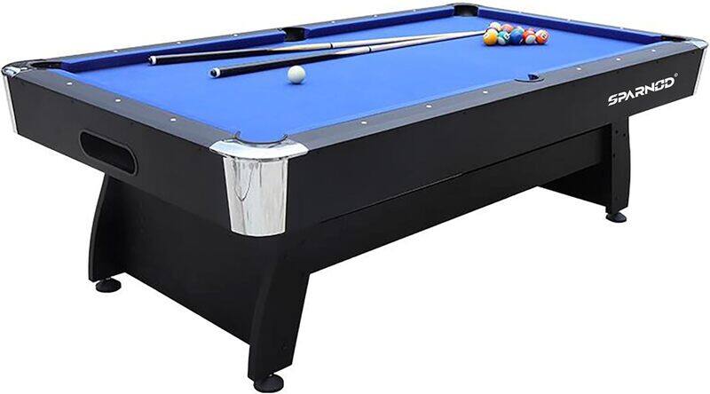 

Sparnod Fitness SPT-700 Billiards Pool Table Durable MDF Frame, Blue Wool Cloth Surface, Complete Set Included, Easy Assembly, Ideal for Family & Pool