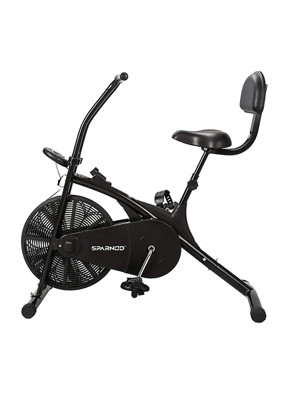 Sparnod Fitness Fixed Handle Exercise Air Bike Cycle, Black