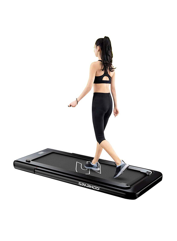 

Sparnod Fitness 2 in 1 Foldable Treadmill Cum Under Desk Walking Pad, Black