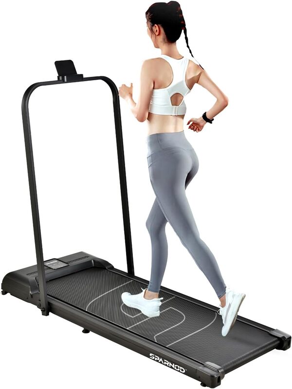 Sparnod Fitness STH-3005 Walking Pad Foldable Treadmill for Home - No Installation Required, Space Saving Storage Under Bed/Sofa - Remote Control, Bluetooth Speakers, LED Display