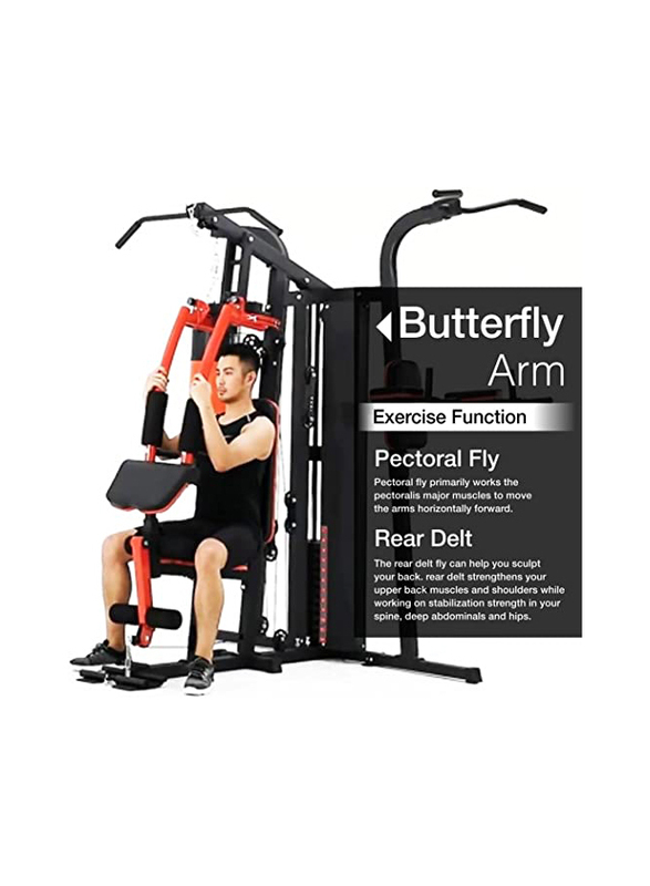 Sparnod Fitness SMG-15000 Multifunctional Luxury Home Gym Station, Red/Black