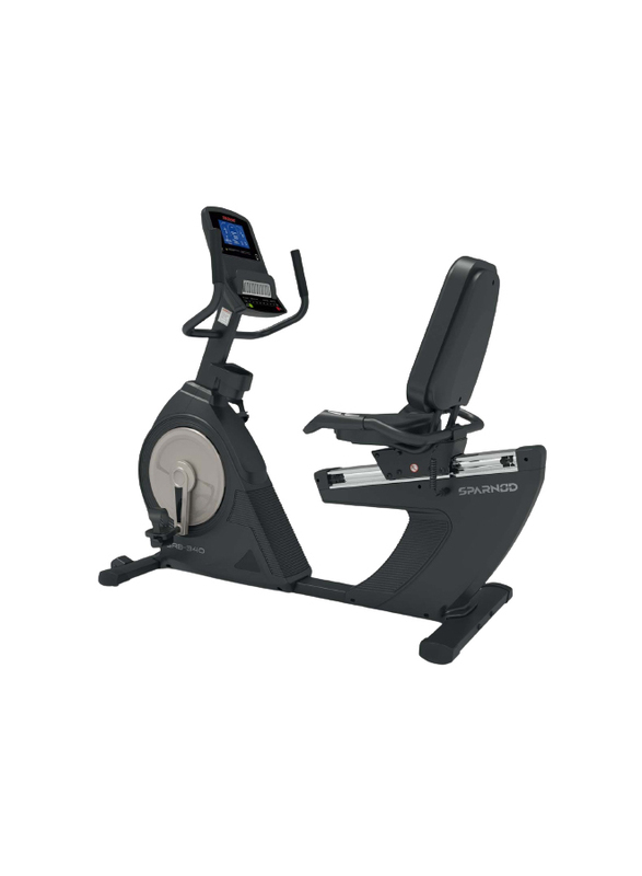 Sparnod Fitness SRB-340 Semi Commercial Recumbent Exercise Bike Cycle for Home Gym, Black