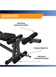 Sparnod Fitness SWB-65/518GA Adjustable Heavy-Duty Multifunction Exercise Bench for Full Body Workout, Black