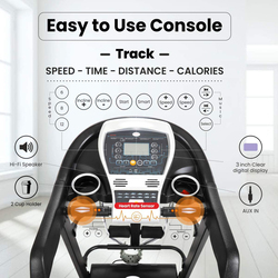 Sparnod Fitness Multi Function 4.5 HP Peak Automatic Foldable Motorized Running Indoor Treadmill, STH-4200, Black