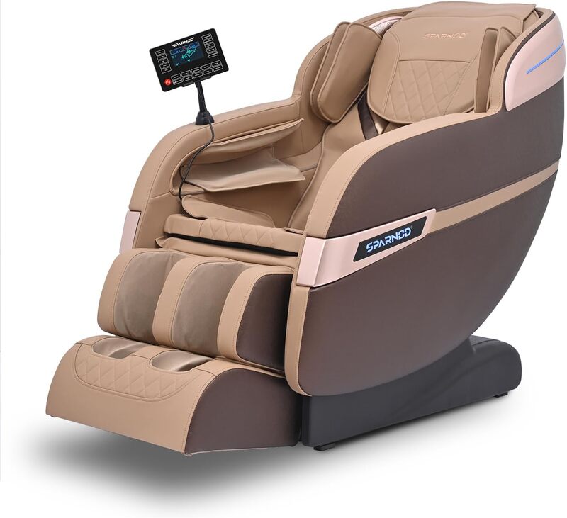 Sparnod Fitness Deluxe Massage Chair Recliner: Experience Full-Body Massage with 5 Auto Programs, Zero Gravity, Built-in Heat, 16 Airbags, Hip & Seat Massage, Bluetooth Speakers (Deluxe)