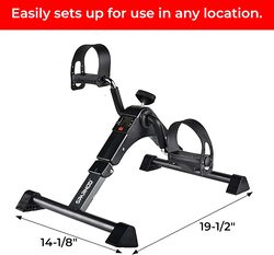 Sparnod Fitness SMB-100_B Mini Cycle Pedal Exerciser with Adjustable Resistance and LCD Monitor for Home and Office: Portable Under Desk Pedal Exerciser for Arm and Leg Workout.