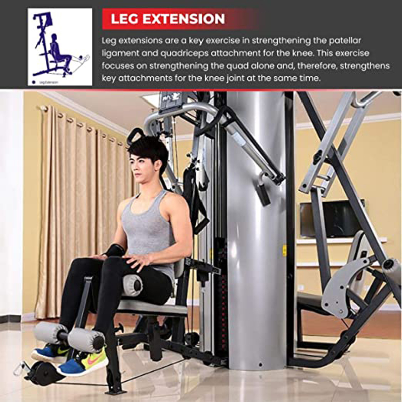Sparnod Fitness SMG-19000/WNQ 518BK Multifunctional Luxury Home Gym Station, Silver