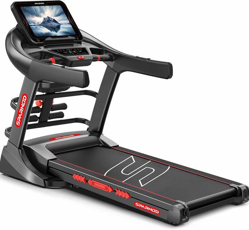 

Sparnod Fitness STH-5730 Treadmill for Home Use 7HP Peak DC Motor, Auto Incline 15.6” Touch Screen, Bluetooth Speaker, Hydraulic Foldable Running Mach