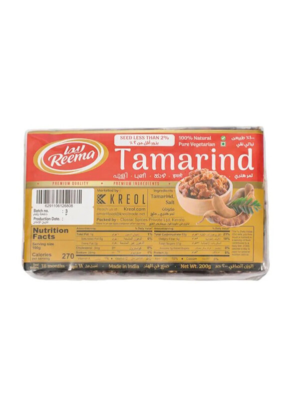 

Reema Less Than 2% Seedless Tamarind, 200g