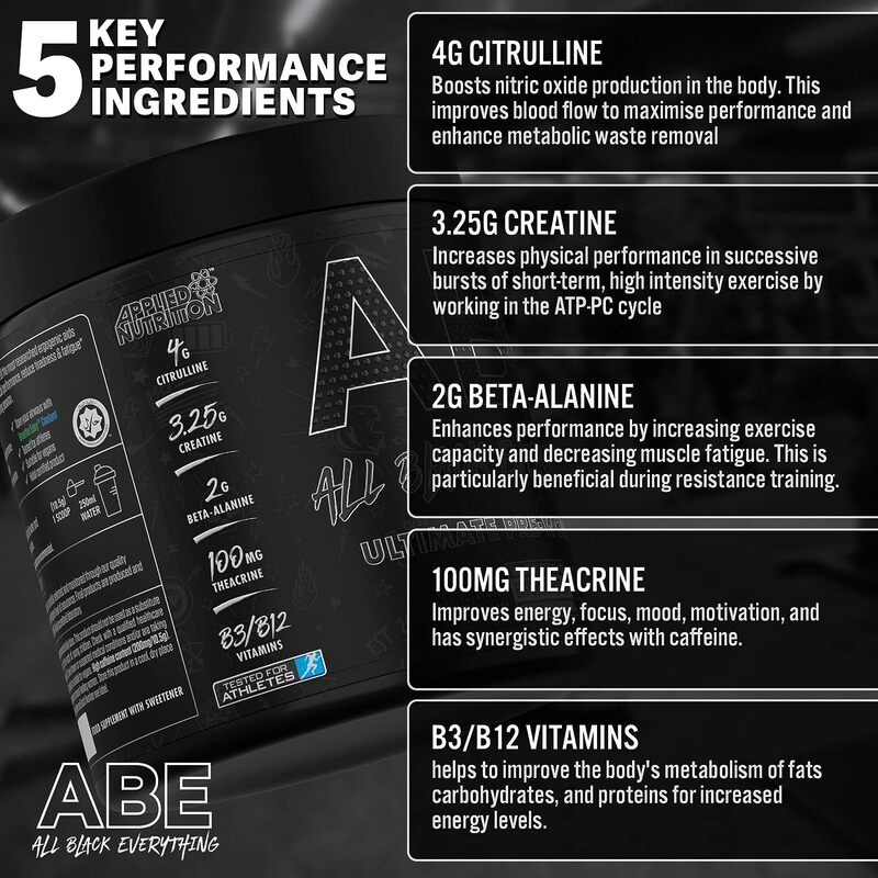 ABE All Black Everything Pre-Workout Energy Flavor 30 Servings 315g