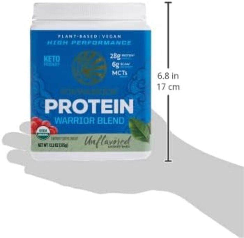Sunwarrior - Warrior Blend High Performance Plant-Based  Keto-Friendly Vegan Organic Protein Powder Unflavored 375 g
