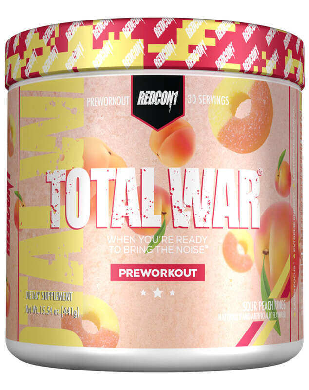 

redcon1 Total War Pre Workout Sour Peach 30 Servings 450g