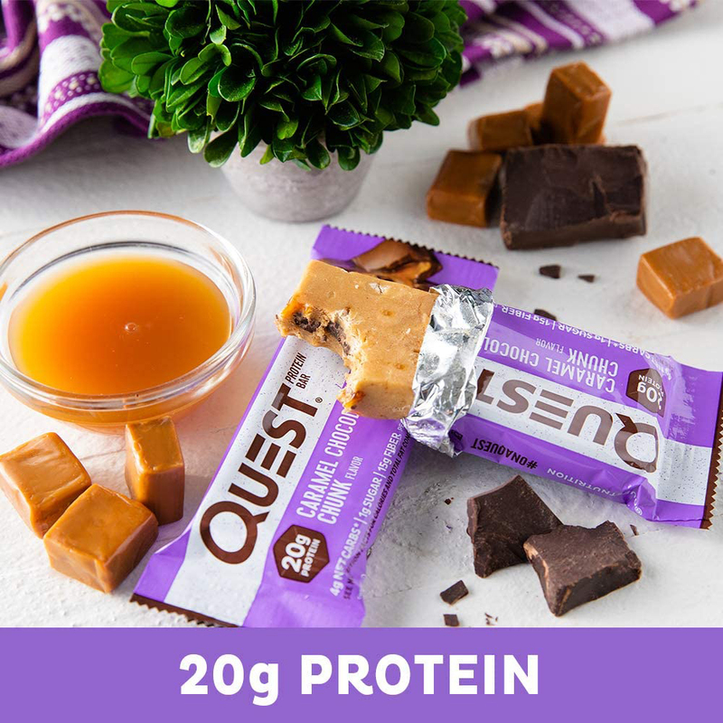 Quest Caramel Chocolate Chunk Protein Bars, 12 Piece x 60g