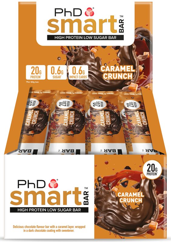 PhD Smart Bar Caramel Crunch 20 gm. 12 Protein bars
