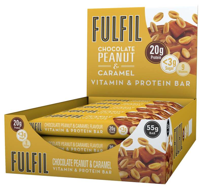 Protein Bar (15 x 55g Bars)  Peanut Caramel Flavour 20g High Protein, 9 Vitamins, Low Sugar