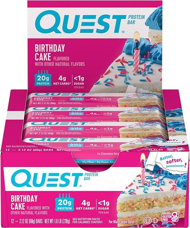 Quest Protein Bar Birthday Cake Flavor 12 Pieces