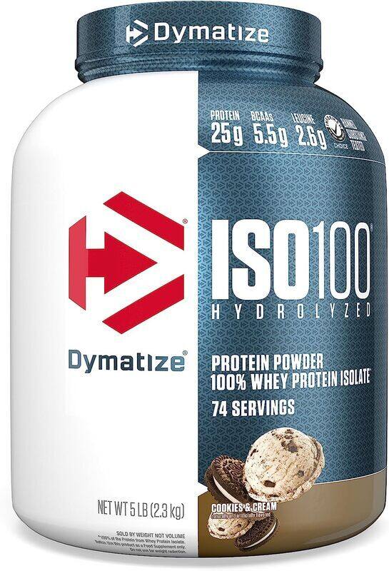 

DYMATIZE ISO 100 Hydrolyzed Protein Powder - Cookies and Cream -5LB