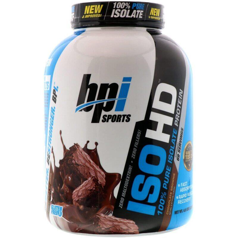 

bpi ISO HD Fast Absorption Rapid Muscle Recovery Pure isolate Protein Chocolate Brownie 4.9 LB