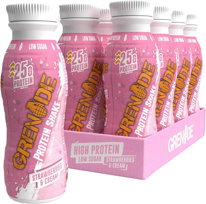 Grenade High Protein Shake Strawberries and Cream Flavor 8pc