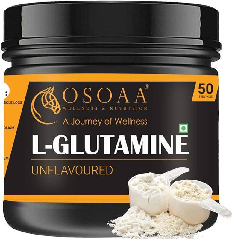 

Generic OSOAA Pure L-Glutamine Muscle Growth & Recovery Supplement 250gm Unflavoured, Post Workout Recovery, Men & Women, 50 Serving