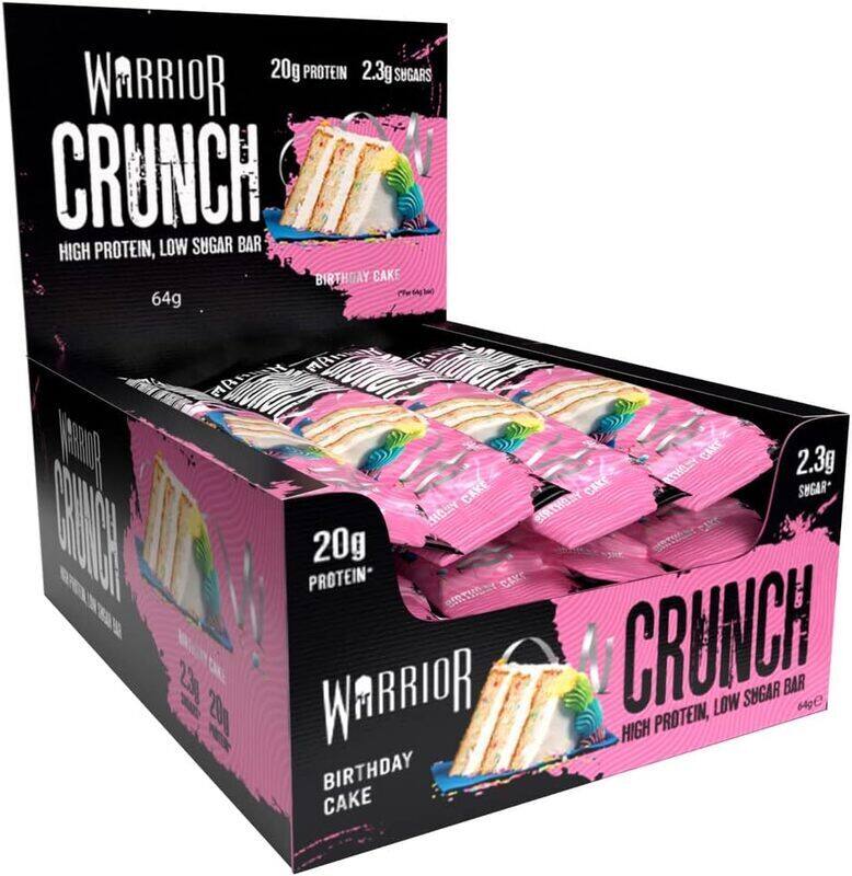 

Warrior, CRUNCH - High Protein Bars - 20g Protein Each Bar - 12 Pack x 64g, Birthday Cake