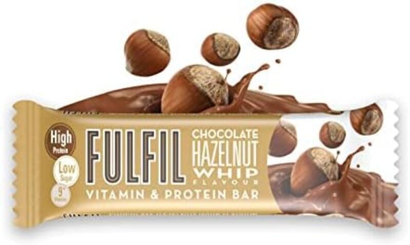 Protein Bar (15 X 55G Bars) Chocolate Hazelnut Whip Flavour 20G High Protein, 9 Vitamins, Low Sugar