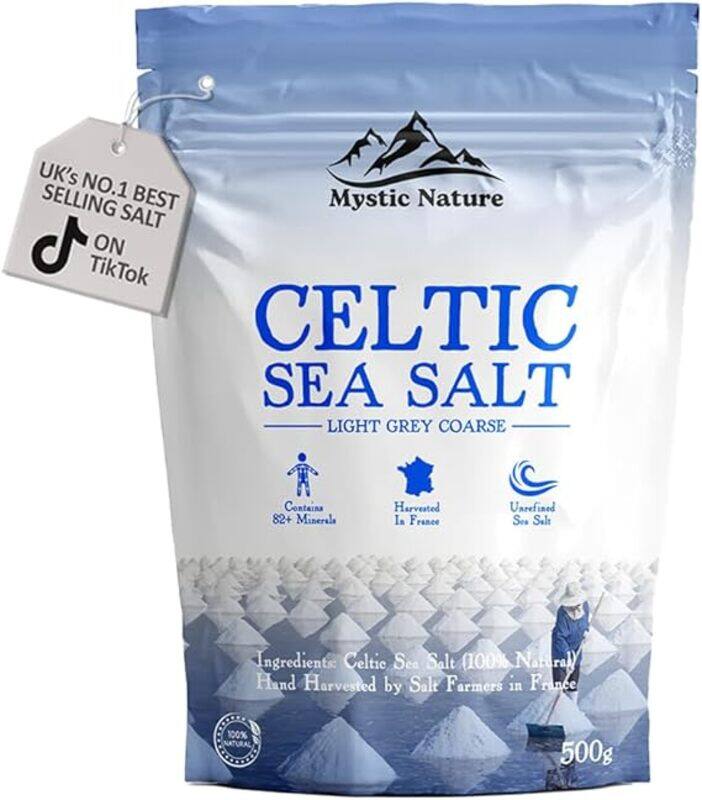 

Generic Mystic Nature Light Gray Celtic Sea Salt Contains 82 Minerals 500g