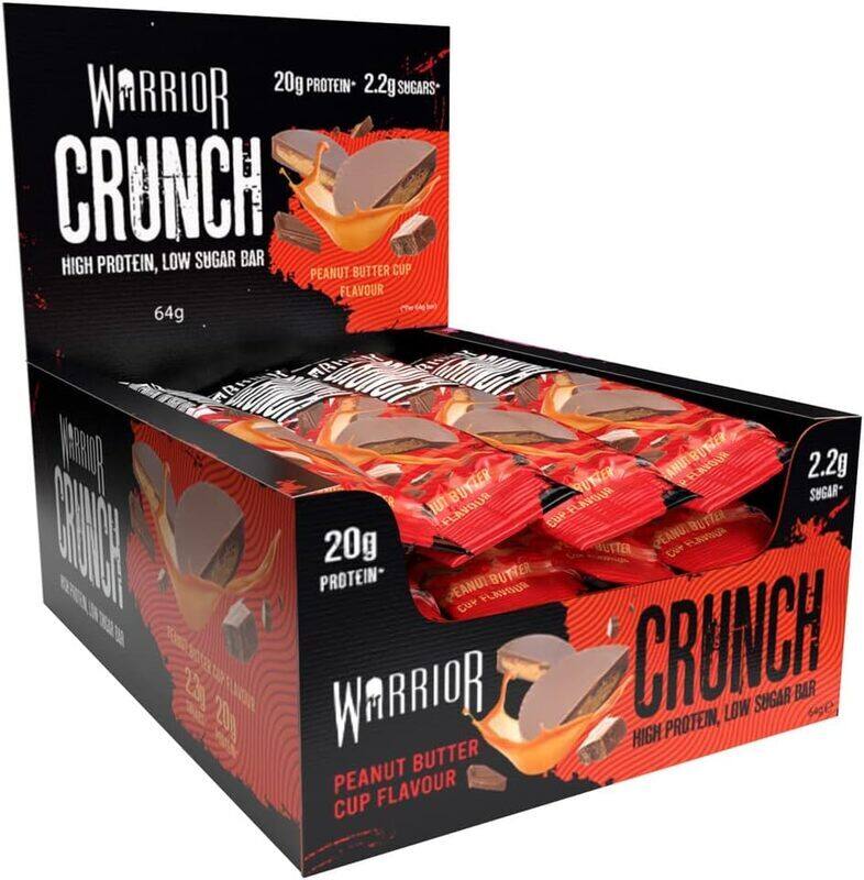 

Warrior, CRUNCH - High Protein Bars - 20g Protein Each Bar - 12 Pack x 64g, Peanut Butter Cup