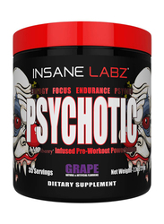 Insane Labz Psychotic Pre-Workout Powerhouse Dietary Supplement, 219gm, Grape