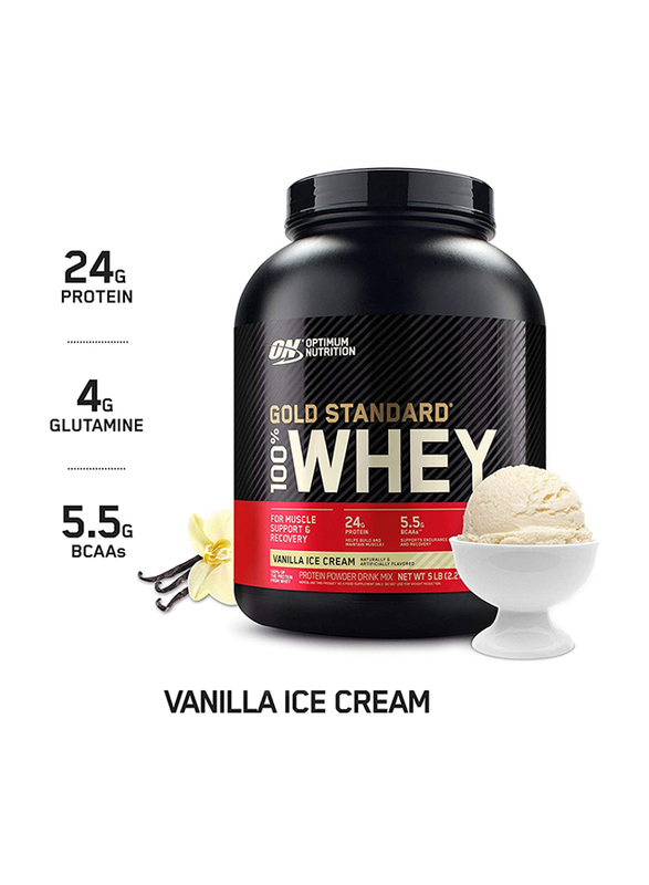 Optimum Nutrition Gold Standard 100% Whey Protein, 2.27 Kg, Vanilla Ice Cream