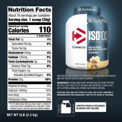 ISO 100 Hydrolyzed Protein Powder - Gourmet Vanilla, 5lbs, 76 Servings