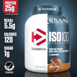 Dymatize Iso 100 Hydrolysed 100% Whey Protein Isolate Chocolate Peanut Butter Flavor 5Lb